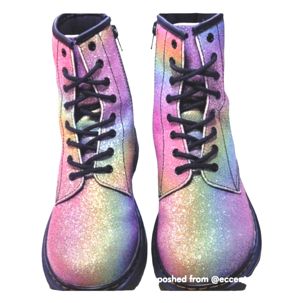Dr. Martens Pascal Rainbow Glitter Boots. Womens size 7.